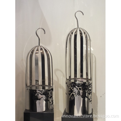 stainless steel garden cage decoration sculpture